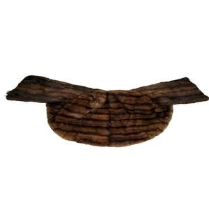 Vintage Mortons Fur Shawl Womens Brown Designer Cocktail Party Dress Classic